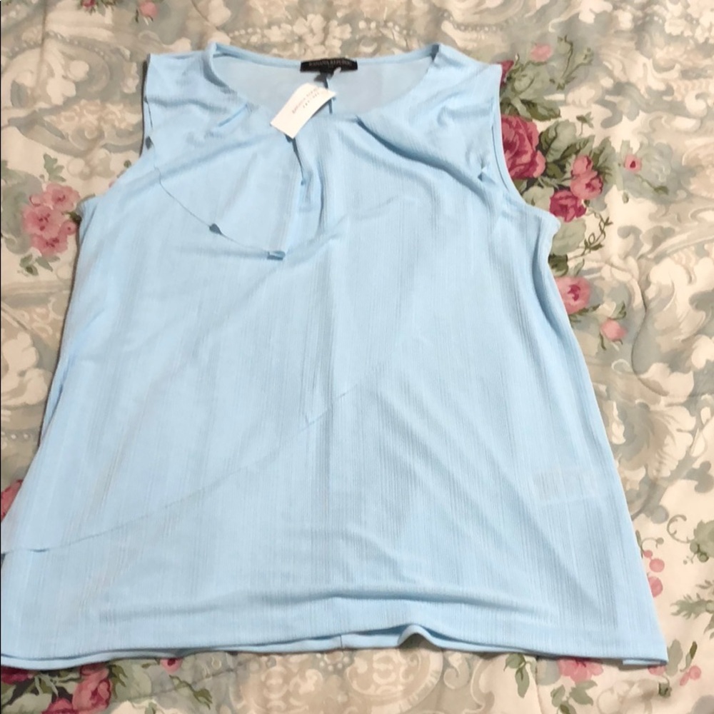 Baby blue sleeveless Banana Republic flowy blouse
